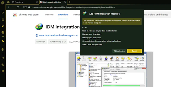 confirm the installation by
  clicking Add Extension