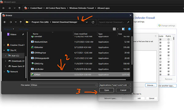 add internet download manager to windows firewall