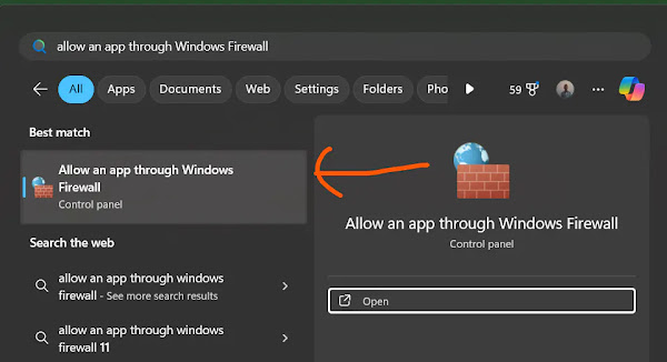 allow an app through Windows Firewall