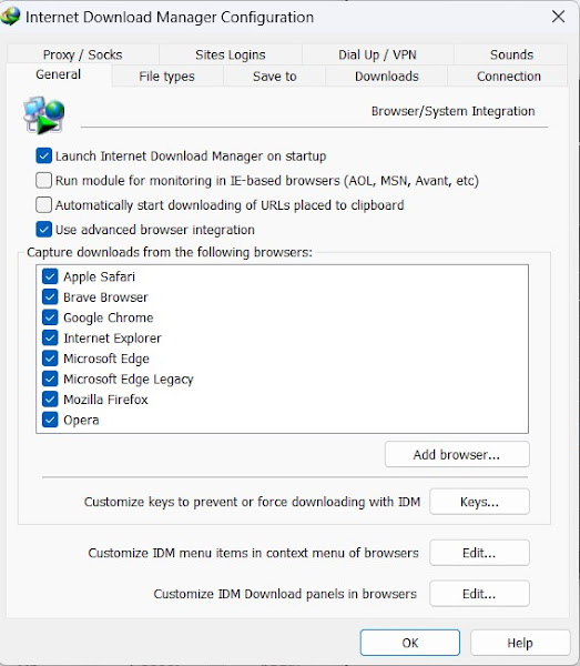 Configure Internet Download Manager Settings