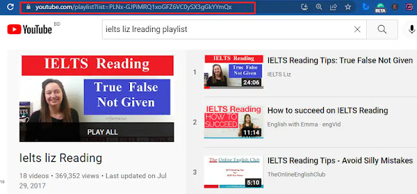 copy youtube playlist url from the browser address bar